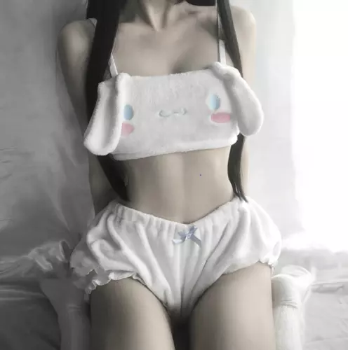 Sexy Lindo Conjunto de Lencería Lolita de Tubos y Bragas de Conejo Japoneses Kawaii