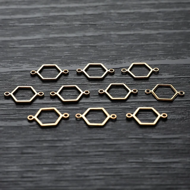 40pcs Gold Honeycomb Connector Charms For Jewelry Making DIY Jewelry Findings F3