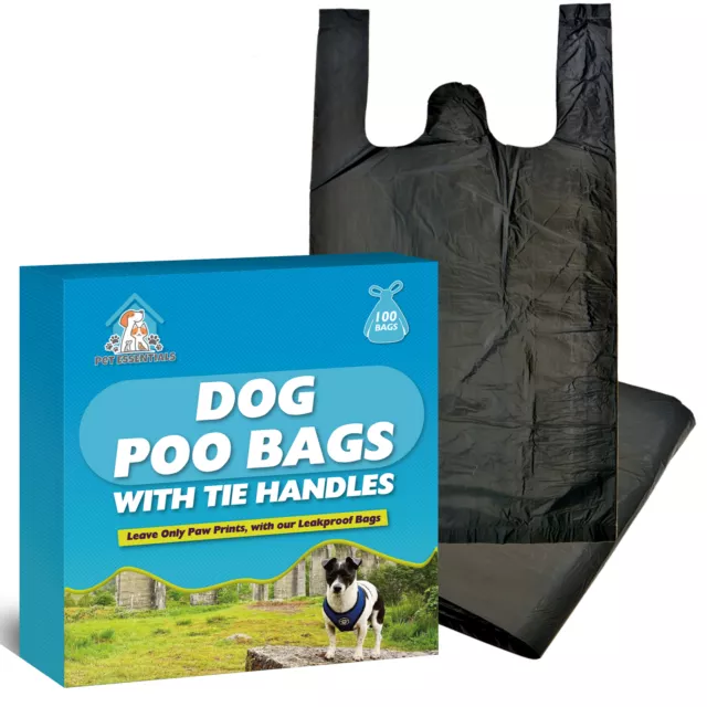DOGGY BAGS Dog Poop Pet Cat Puppy Poo Waste Extra Strong Large Easy Tie Handles