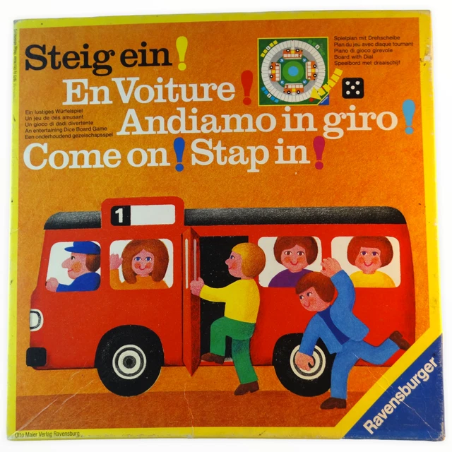 Steig ein Ravensburger Spiel 70er Vintage Retro Spielzeug Rarität Brettspiel