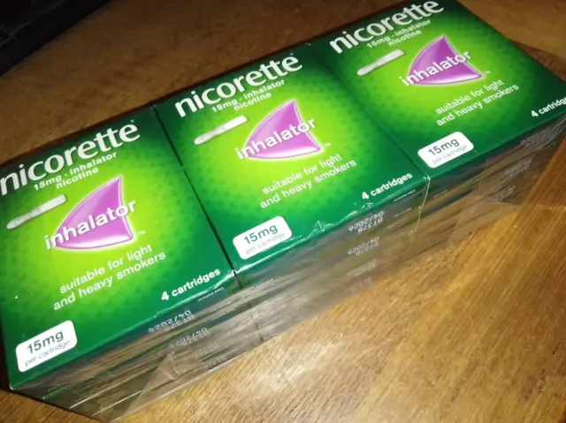 Nicorette Inalatore 15 mg - 12 scatole x 4 cartucce - SPEDIZIONE INTERNAZIONALE GRATUITA