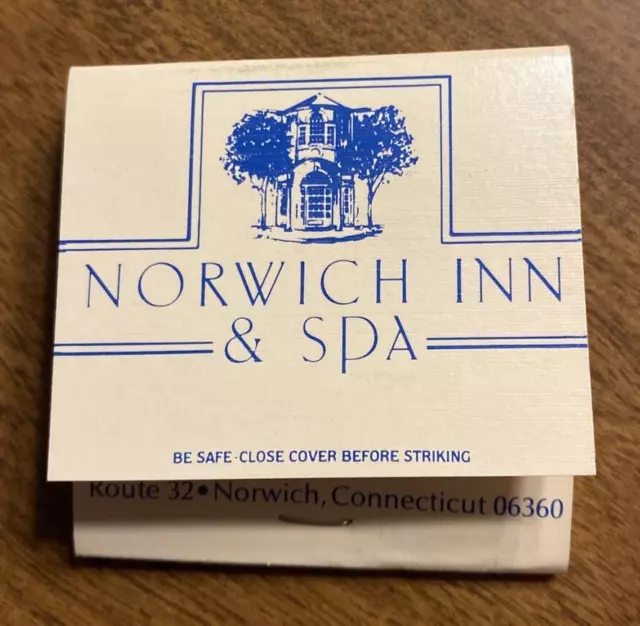 Vintage Norwich Inn & Spa Connecticut CT Hotel Advertising Matchbook MA1a 2