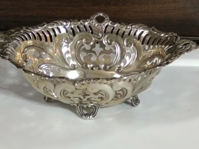 Sterling 58 gm Bailey Banks & Biddle Filigree Candy Dish 5 3/4"x 4 3/8 x 1 5/8
