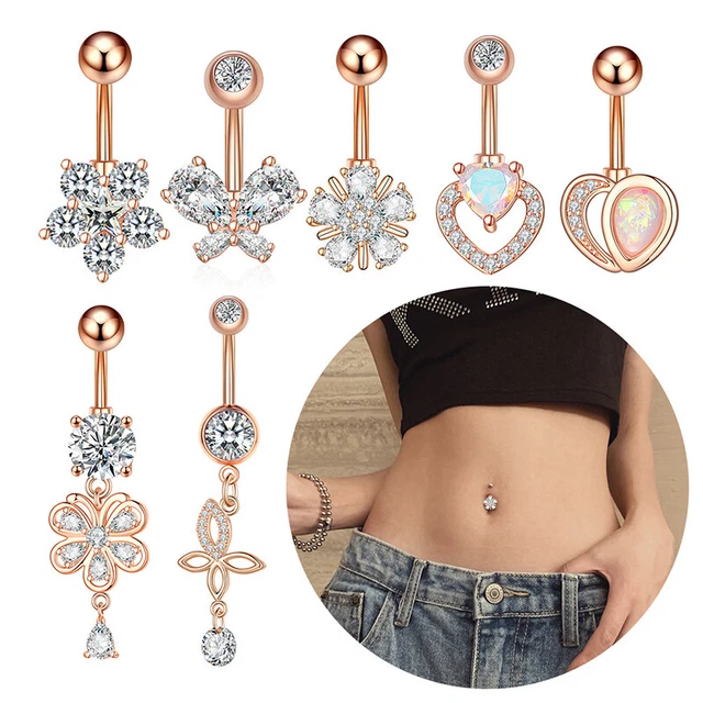 1PC Navel Piercing Stud Gem Dangling Belly Button Rings Sexy Piercings JewelSA