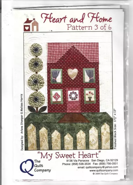 HEART AND HOME Quilt Pattern Block with Fabrics My Sweet Hart The Quilt ...