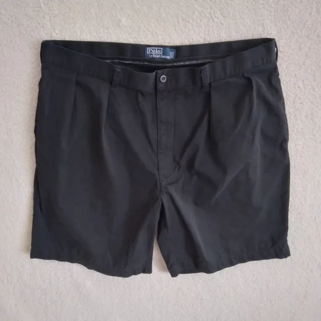Polo Ralph Lauren Shorts Mens 40 (36x9) Black Tyler Short Pleated Chino Preppy