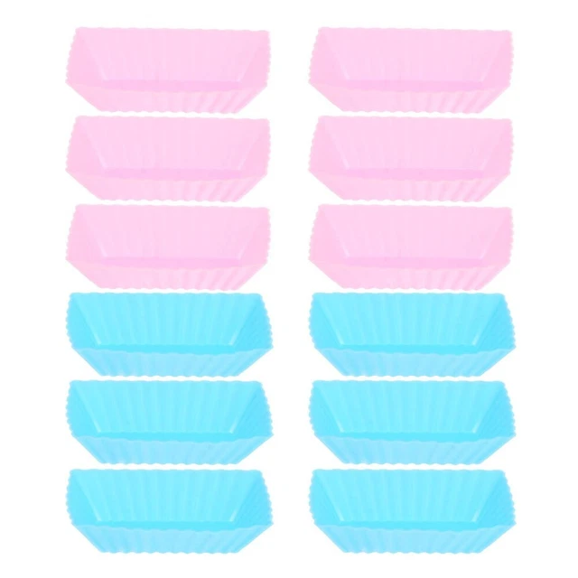 12 pezzi tazza per muffin in silicone rettangolare stampo per torta tazza da forno accessori letto da cucina