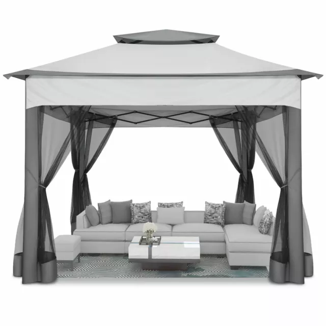 Pavillon 1,8x1,8m/3,3x3,3m Wasserdicht Gartenzelt Partyzelt Festzelt UV Pavilon