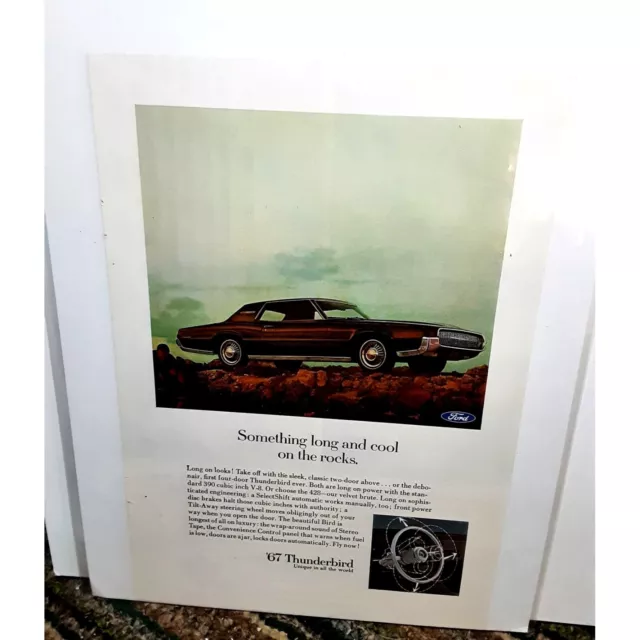 1967 Ford Thunderbird Car Print Ad vintage 60s