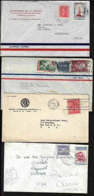 1930 Latin America 50 Quba Habana Collection of Six Covers To USA & Europe