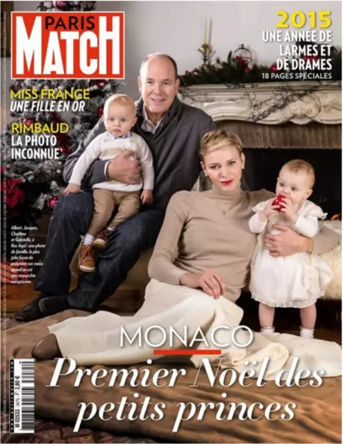 Paris Match n° 3475 / Albert de Monaco et les petits Princes (24 décembre 2015)