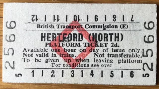 Brb [E] Red Diamond Edmondson Platform Ticket 2566 Hertford [North]