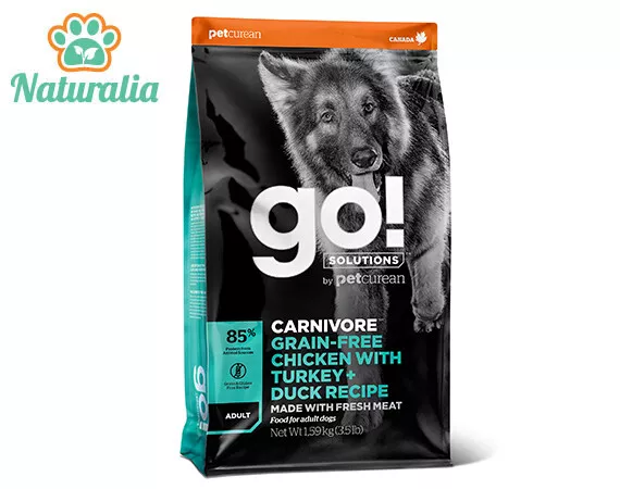 PETCUREAN - GO! CARNIVORE 10 kg - CROCCHETTE dog - POLLO - TACCHINO - ANATRA