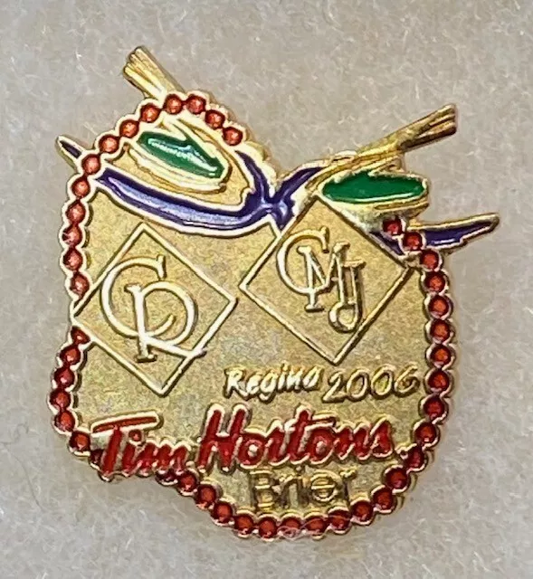 2006 TIM HORTONS Brier REGINA Curling Pin Badge CR and CMJ Sponsor  #1