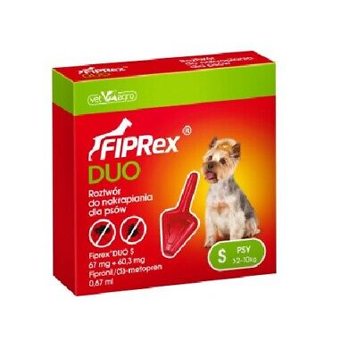 FIPREX DUO S Perros Pequeños (2-10 kg) Pipeta Antiparasitaria, Fipronilo 67 mg