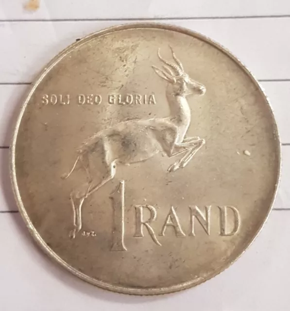 1966 südafrikanische 1 Rand Silbermünze. Sehr guter Zustand