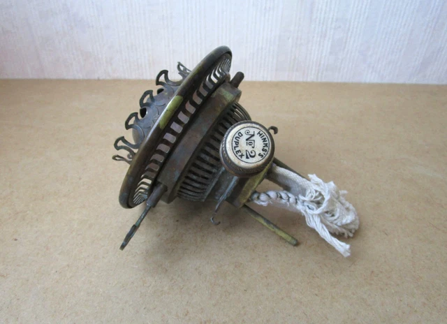 Brûleur Antique Duplex En Laiton - Pour Lampe à Huile Ou Kérosène - Époque Victorienne 1850-1899