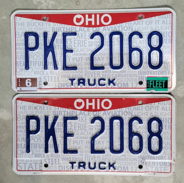 OHIO Truck License Plate Pair PKE-2068 🔥 FREE SHIPPING 🔥