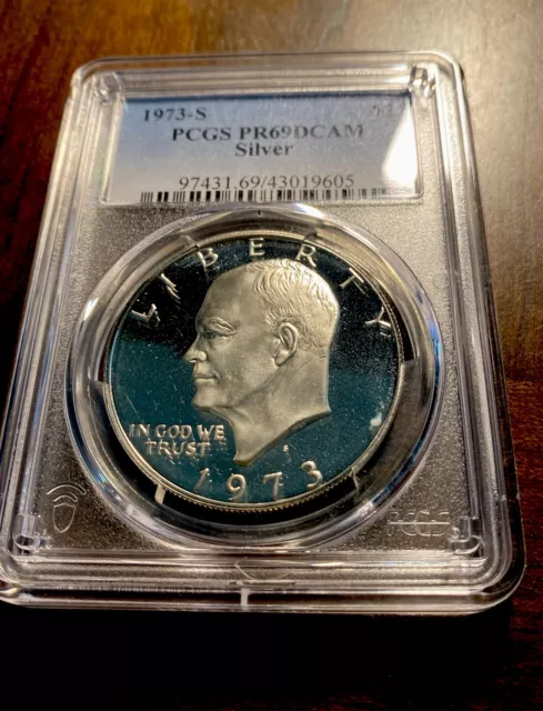 1973 S $1 Silver Ike Eisenhower Dollar Proof PCGS PR69DCAM Beautiful Coin!!!