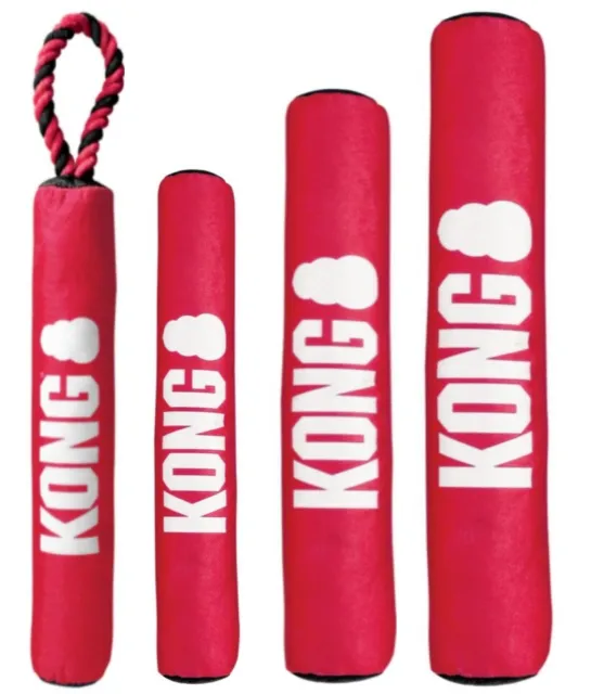 KONG Signature Stick Dog Toy Puppy Rope Fetch Throw Tug Squeaky Chew S M L, XL