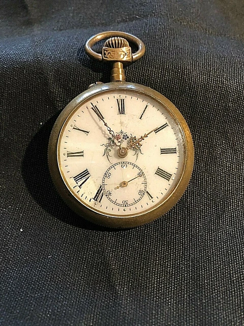 Montre à Gousset En Argentan - Fonctionne Très Bien - Occasion - Style Vintage