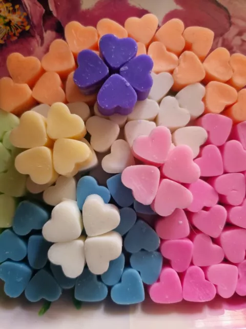 Wax Melts 20x Highly Scented Mini Hearts Soy Wax BUY 4 GET 1 FREE Many Fragrance