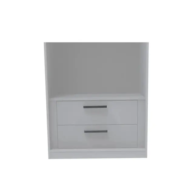 Fitted Bedroom Internal Built-In Two Drawer Unit for Double Wardrobe in White