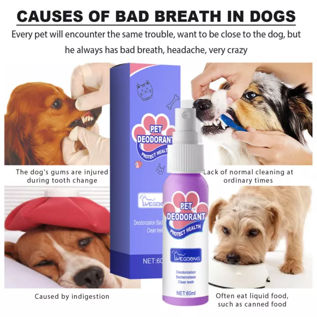 fr 60ml Cat Dog Breath Cleaner Practical Pet Dog Mouth Cleaning Spray Pet Produc 3