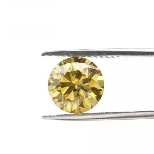 Naturel Moissanite Diamant Jaune Coupe Ronde VVS1 Diamant Lâche avec Certificat