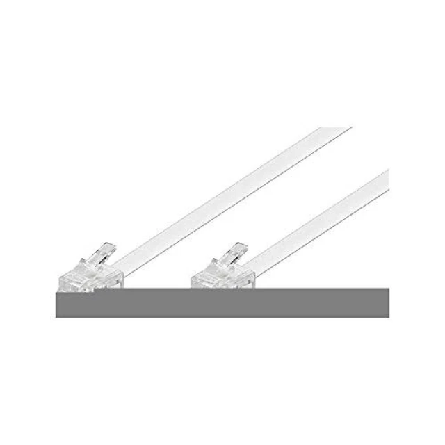 (TG. 15 m) Goobay 93065 Cavo di Collegamento Modulare, Telefonico, Bianco, 15m L