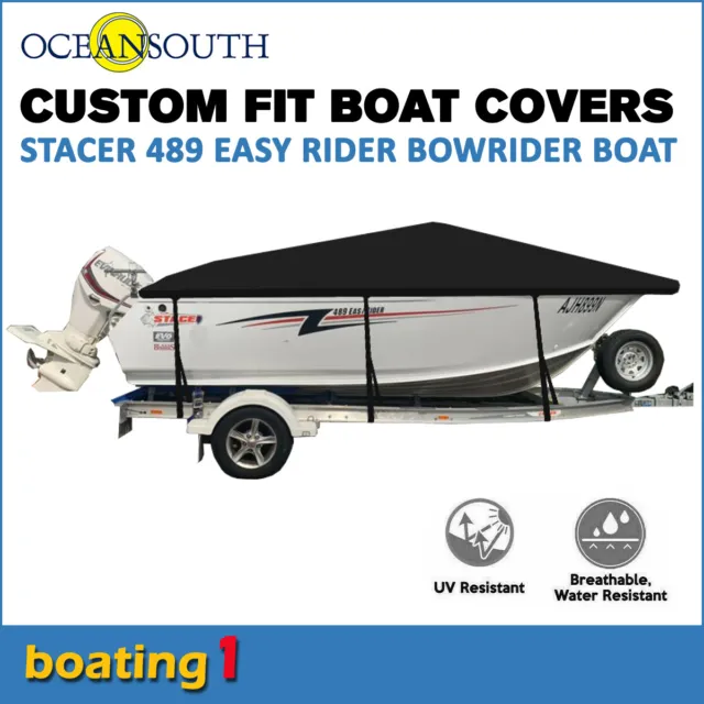 Oceansouth Custom Fitted Boat Cover for Stacer 489 Easy Rider Bowrider Boat
