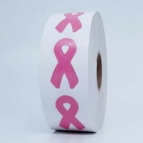 Lote de 100 pegatinas corporales de cama de bronceado cinta rosa tatuaje de concienciación sobre el cáncer de mama