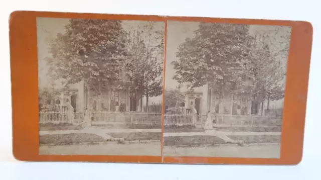 Victorian Era House Town Country Scene Stereoscope Stereoview Card Photo