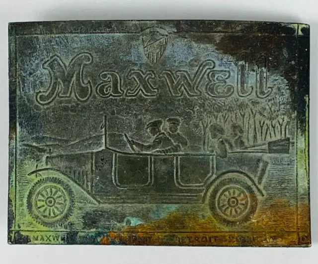 Vintage Maxwell Motor Company Detroit Michigan Brass Belt Buckle