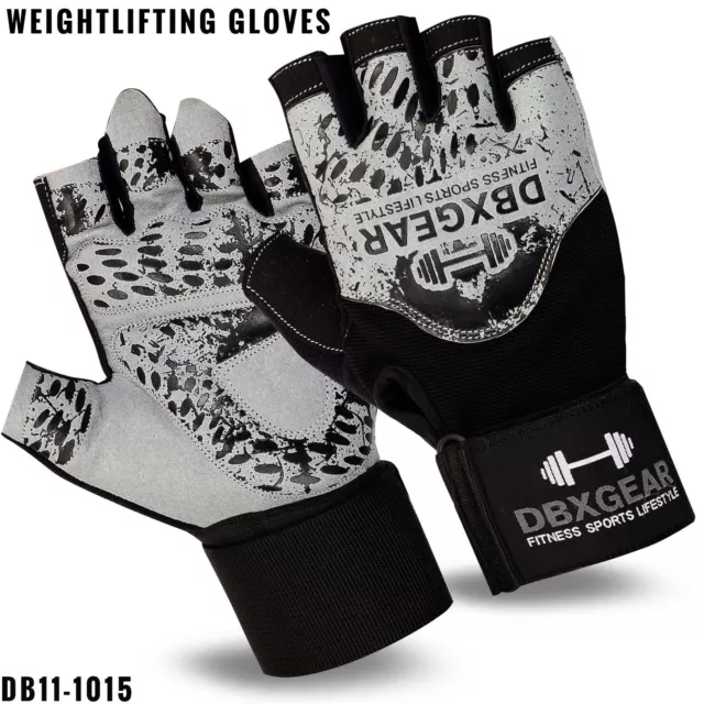 Weight Lifting Gym Building Body Fitness Training Gloves Workout Exercise Grey