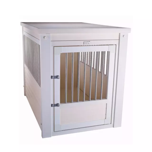 EcoFlex Pet Crate End Table Dog Kennel  House Furniture White X Large