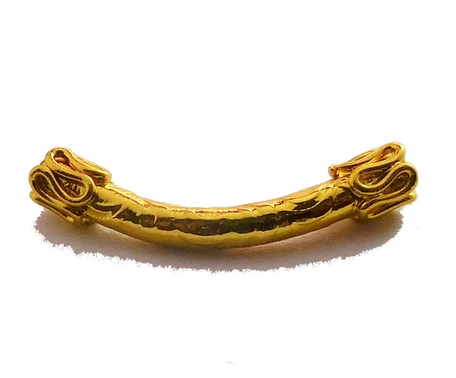 5 Pcs 28X3mm Bali Tube Bead 18k Gold Plated Jewelry Making Tube 712