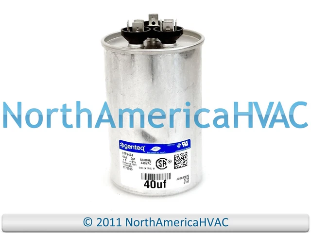 ClimaTek Round Dual Run Capacitor 40 + 5 Uf MFD 440 Volt Replaces Packard PRCFD4