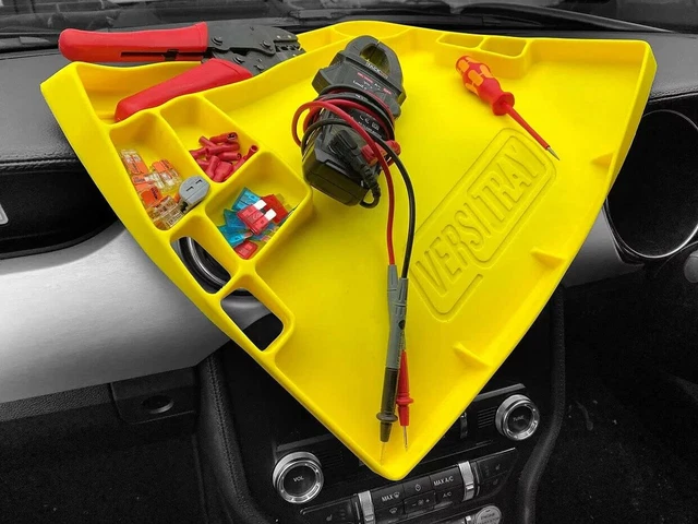VersiTray Vassoio per attrezzi antiscivolo flessibile organizzatore parti fai da te, garage, giallo