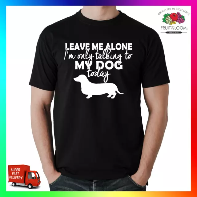 Maglietta Leave Me Alone Im Only Talking To My Dog T-shirt Natale divertente Tumblr