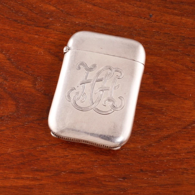 Battin Sterling Silver Match Safe, Photo Frame Secret Compartment 1896-1922