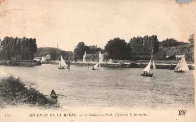 Vintage Postcard Joinville Le Pont Regates A La Viole Les Rives Dw La Marne