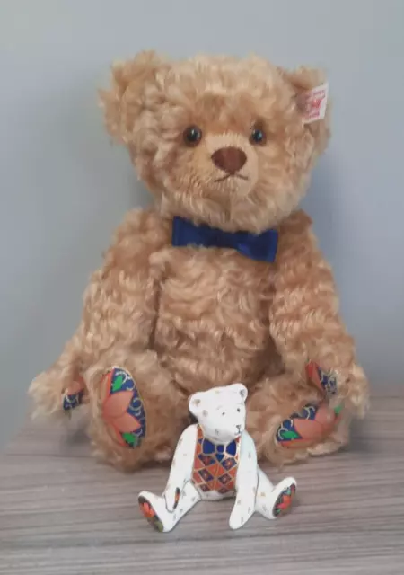 Steiff Bear & 'Royal Crown Derby Teddybär' Ltd Ed 2000 (verpackt/Zertifikat) ~ 661464