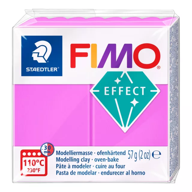 STAEDTLER 8010-601 FIMO Effect Oven-Hardening Polymer Modelling Clay - Neon Purp