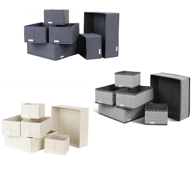 6 Organizadores de Cajones Cajas Almacenamiento de Tela Plegables para Guardar