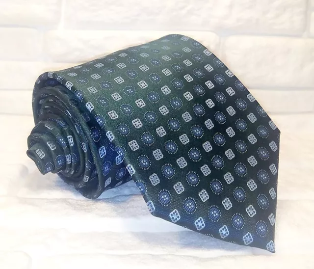 Cravatta uomo verde 100% seta made in Italy jacquard business informale