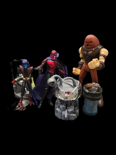 Magneto Juggernaut Nightcrawler lot X-men Evolution Marvel ToyBiz Loose Complete