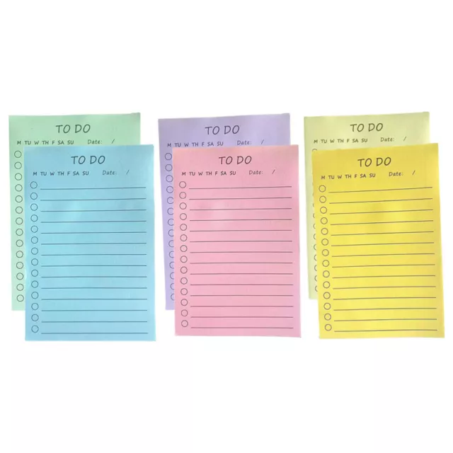 6Pcs Memo Pads Colored Note Pads Tearable Memo Stickers Small Sticky Tabs Note 3