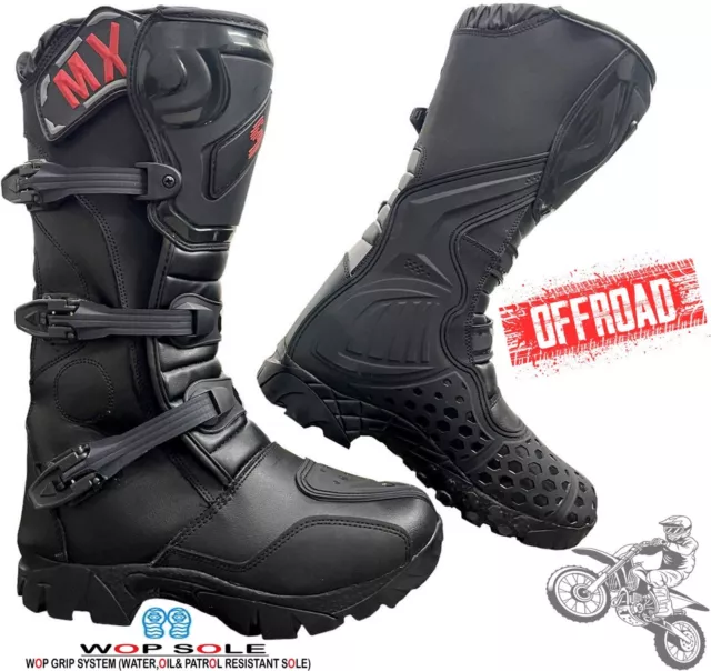 Real Leather Off - Road Motorbike / Motocross Mx Sports Adventure Shoes / Boots