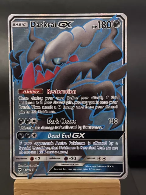 Pokemon Card Darkrai GX 139/147 Full Art Burning Shadows Played